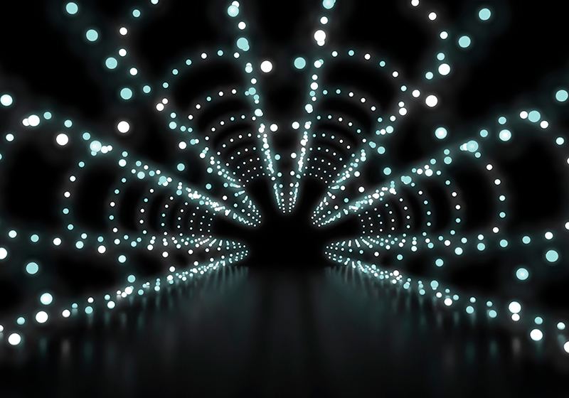 Black vinyl carpet abstract light explosion - TenStickers