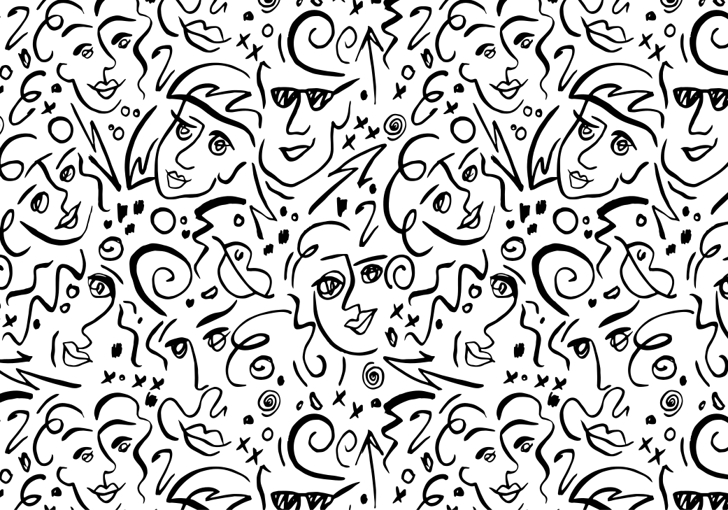 Black vinyl carpet with black and white graffiti art - TenStickers