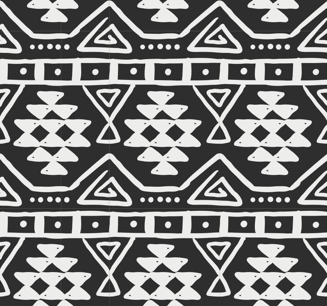 Black vinyl carpet with black and white boho pattern - TenStickers