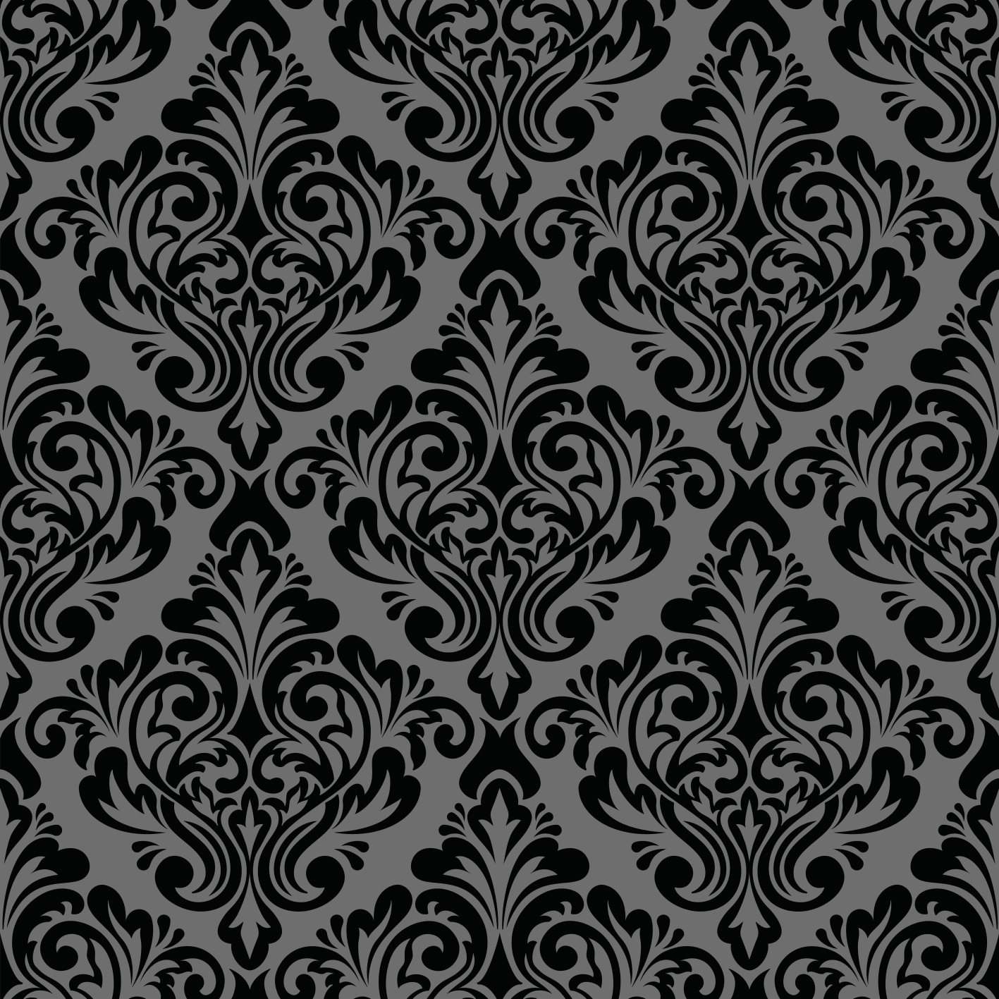 Black vinyl carpet vintage black damask design - TenStickers