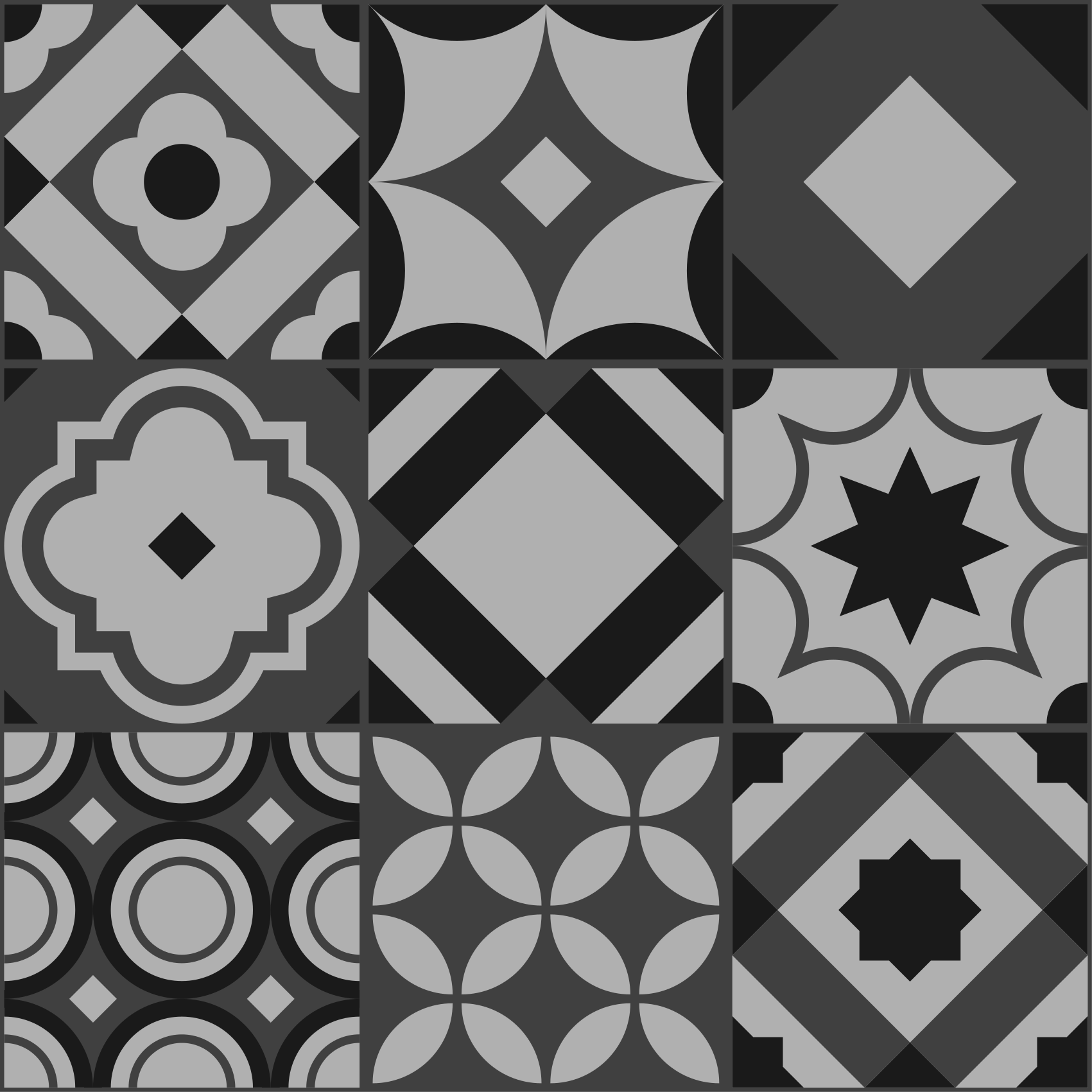 Black vinyl carpet black tiles - TenStickers