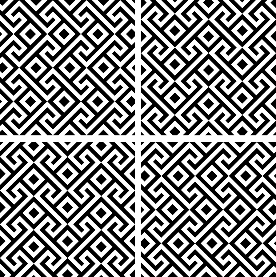 Black vinyl carpet with intricate geometric design - TenStickers