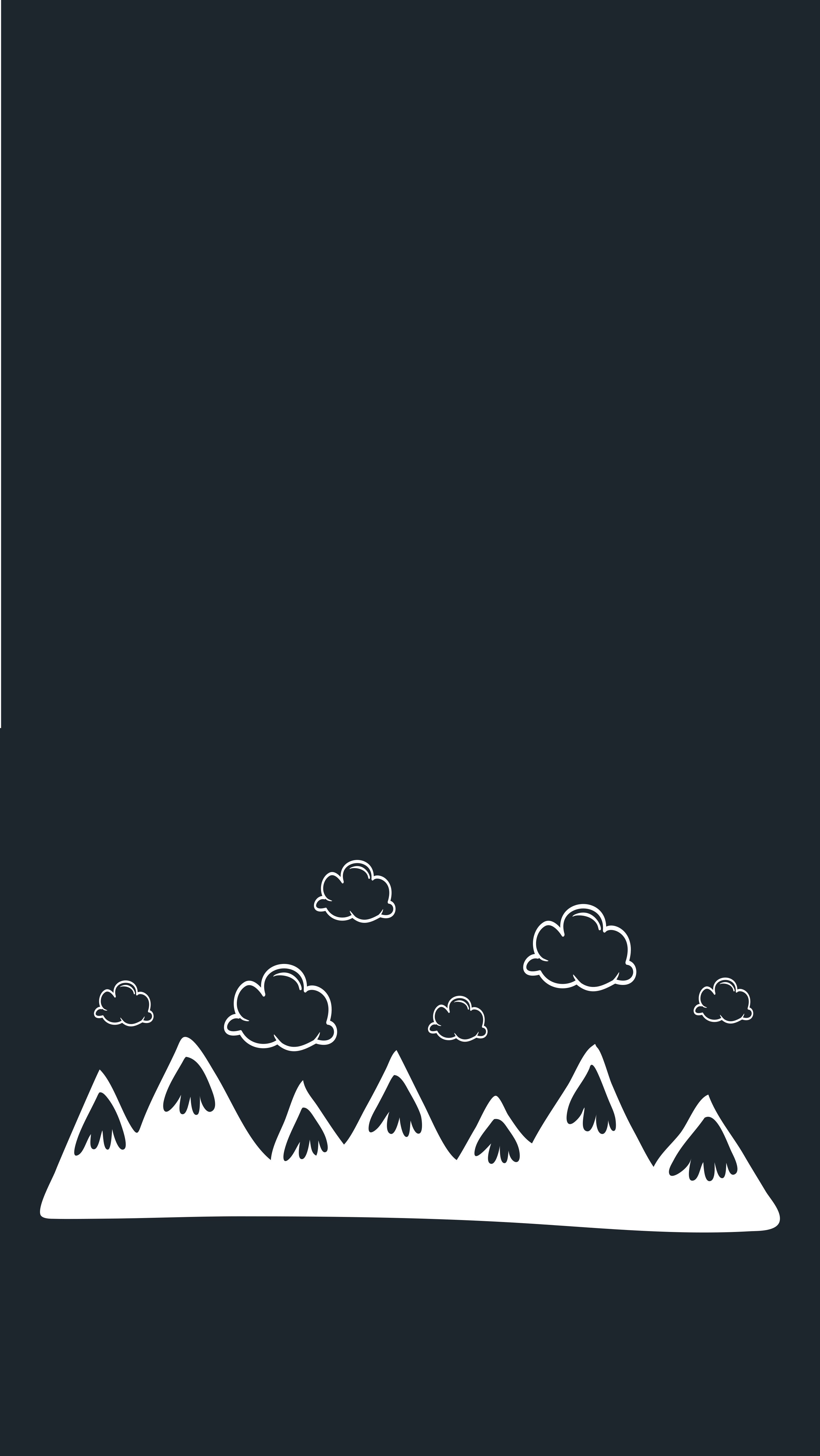 Black vinyl carpet with hand-drawn mountains and clouds - TenStickers