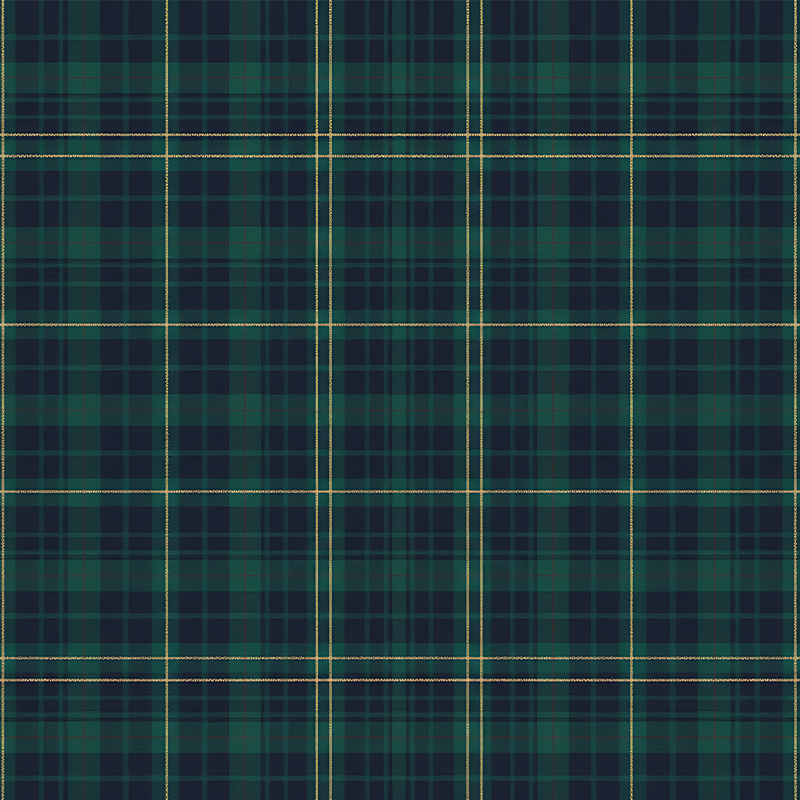 Green vinyl carpet in dark green tartan - TenStickers