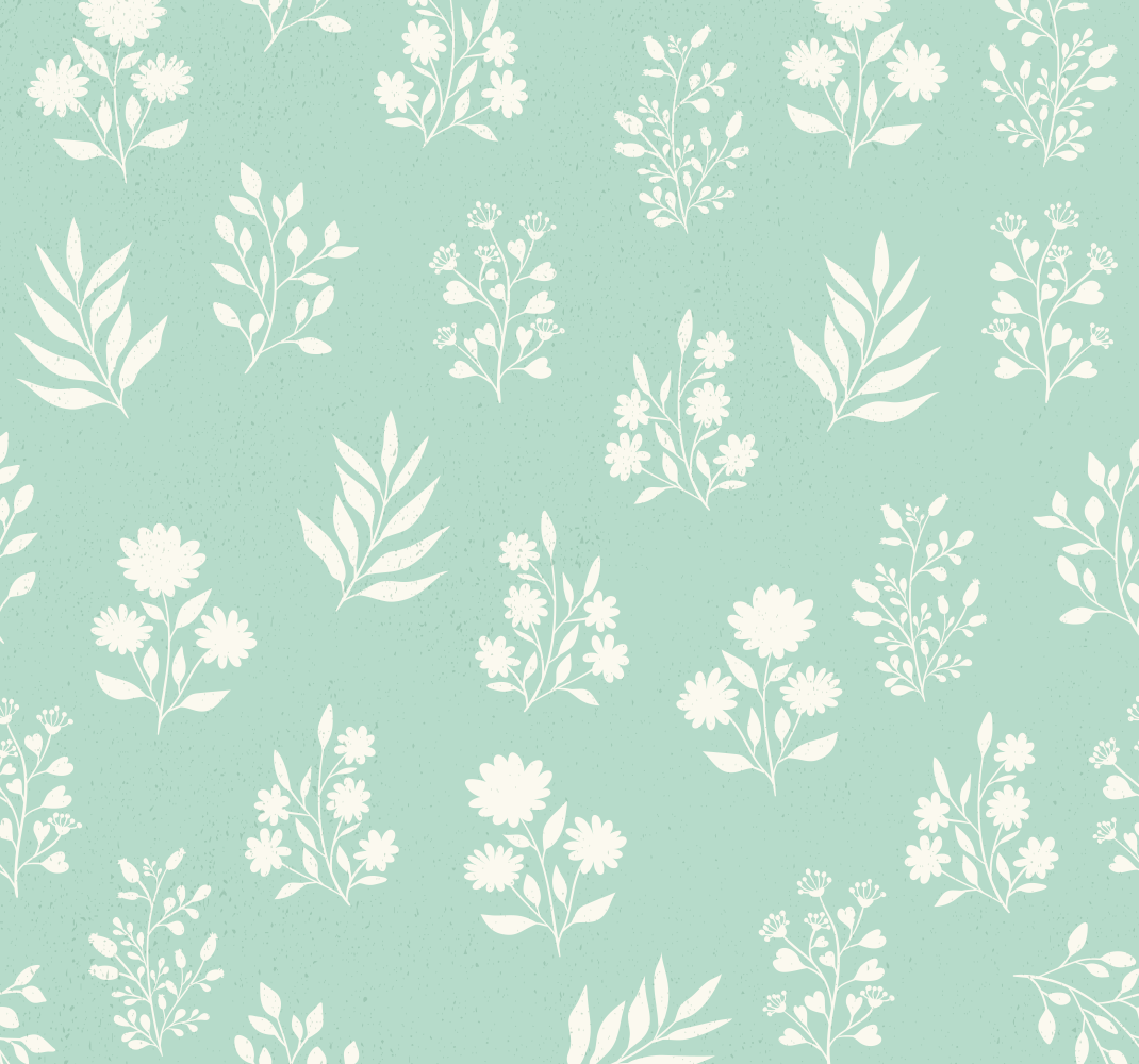Green vinyl carpet with small floral pattern - TenStickers