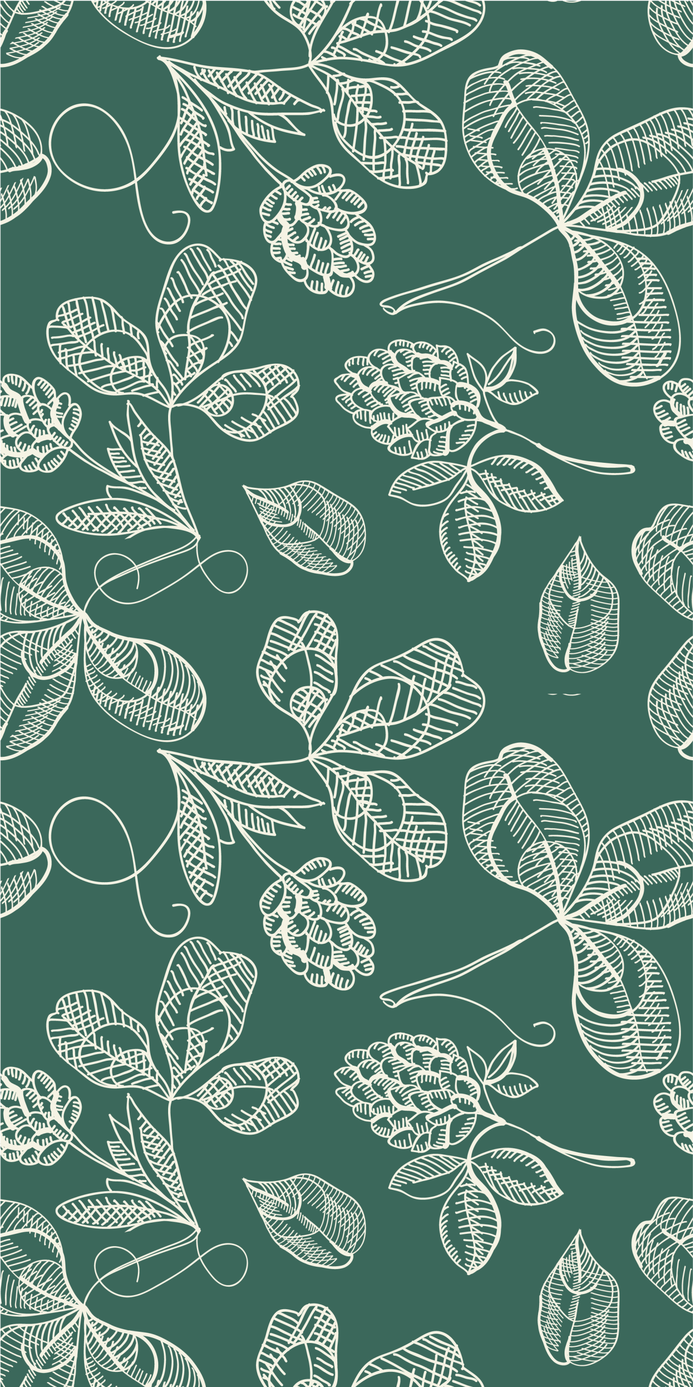 Green vinyl carpet with green leaf doodle - TenStickers