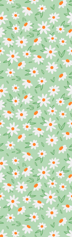 Green vinyl carpet with daisy flowers - TenStickers