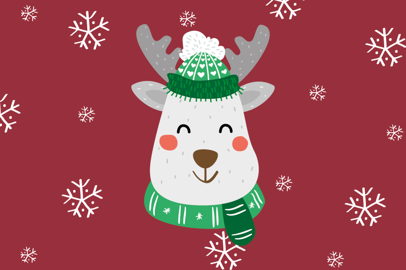 Red vinyl carpet christmas deer for kids - TenStickers