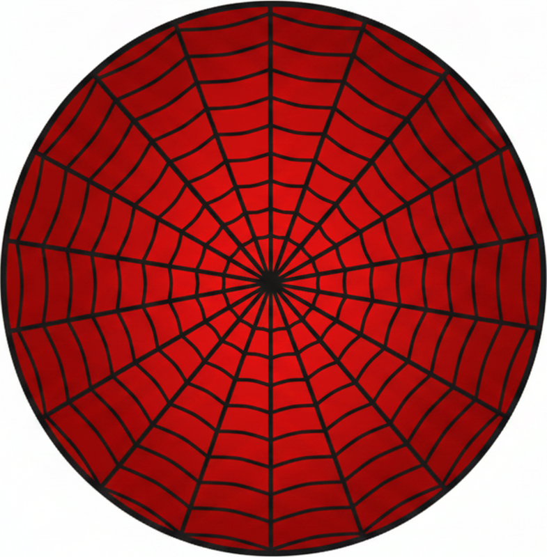 Red vinyl carpet spider web design - TenStickers