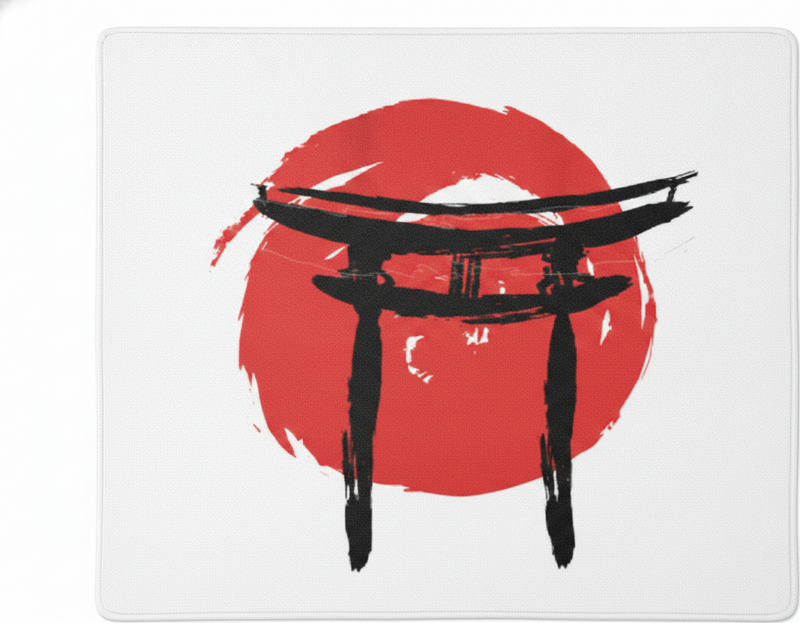 Red vinyl carpet with japanese painted design - TenStickers