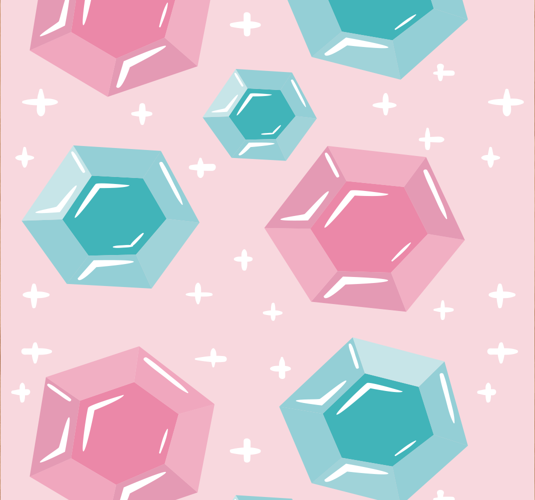 Pink vinyl carpet with geometric gem patterns - TenStickers