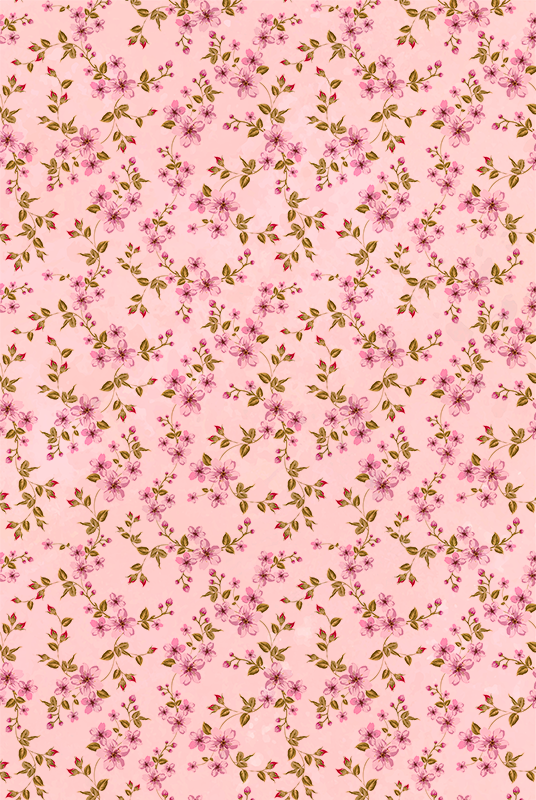 Pink vinyl carpet with watercolor pink flowers - TenStickers