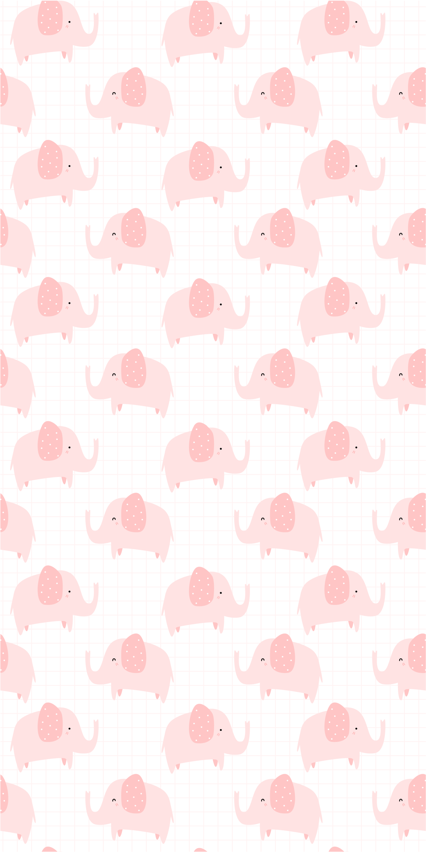 Pink vinyl carpet with pink elephants design - TenStickers