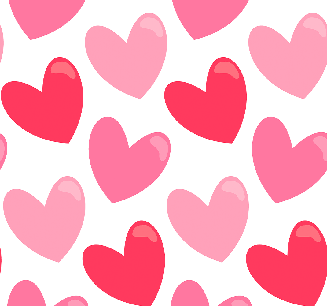 Pink vinyl carpet with large heart shapes - TenStickers