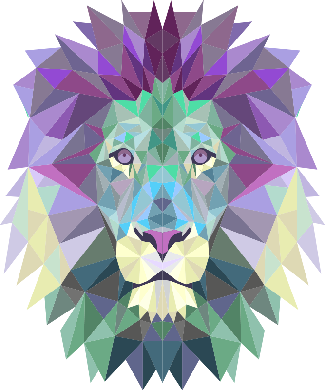 geometric lion animal vinyl carpet - TenStickers