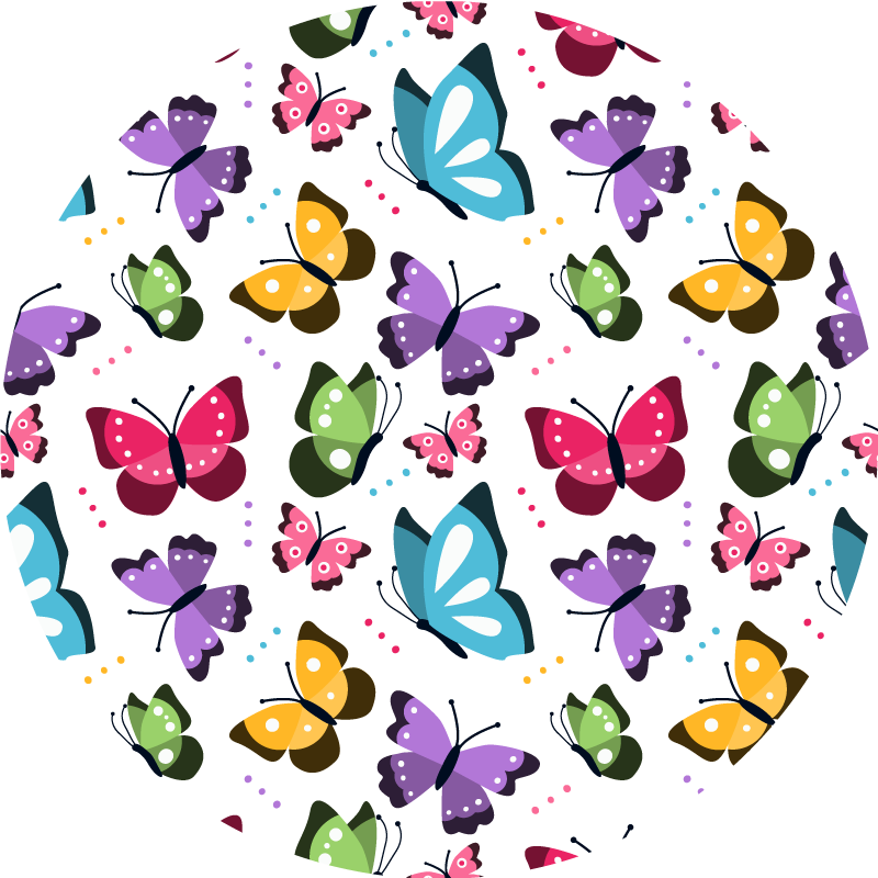 colorful butterfly pattern animal vinyl carpet - TenStickers