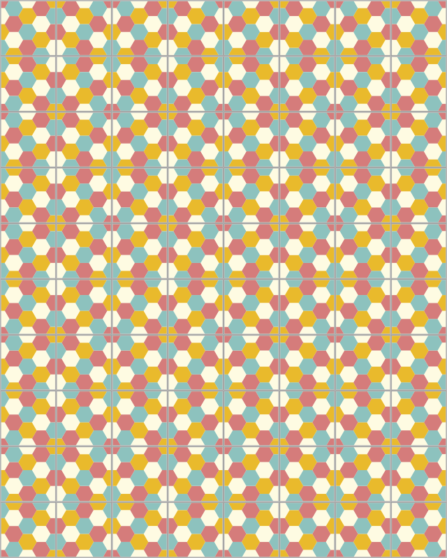 colorful hexagons geometric vinyl rug - TenStickers