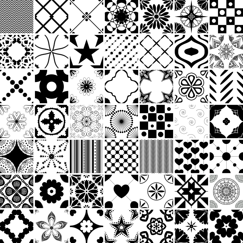 black and white tiles bedroom vinyl rug - TenStickers