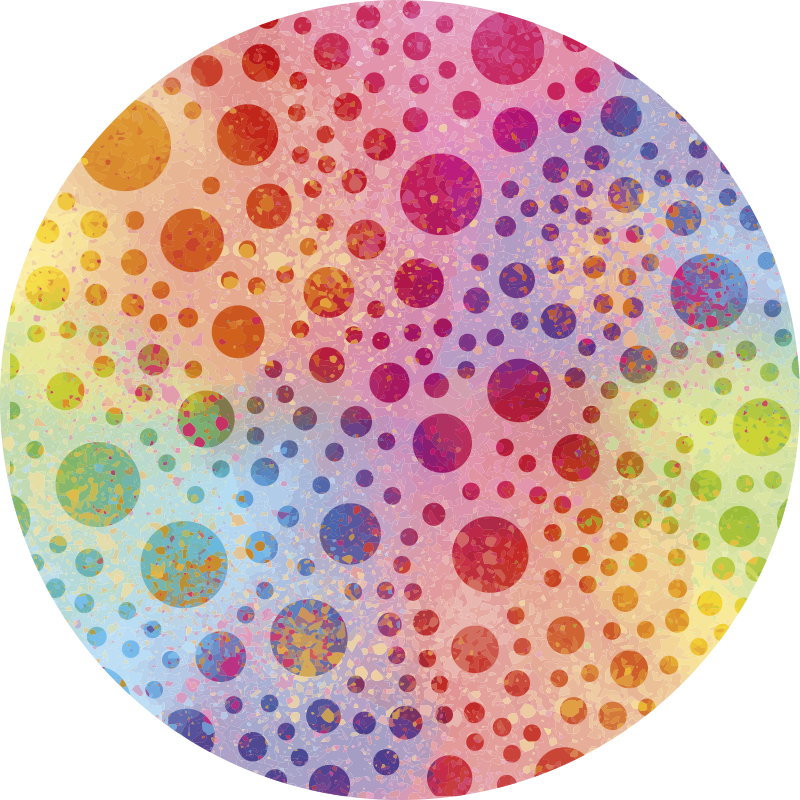 Vibrant Spotted Round Arrangement circular vinyl carpet - TenStickers