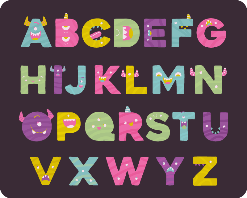 Alphabet educational design children's bedroom vinyl rug - TenStickers
