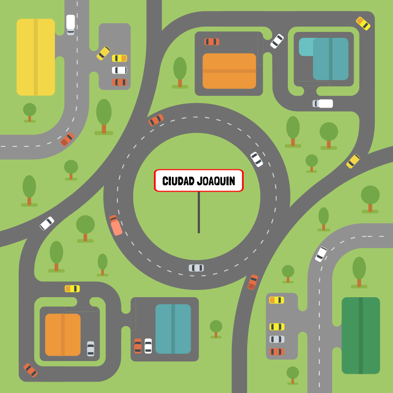 squared city vinyl rug with personalized name - TenStickers