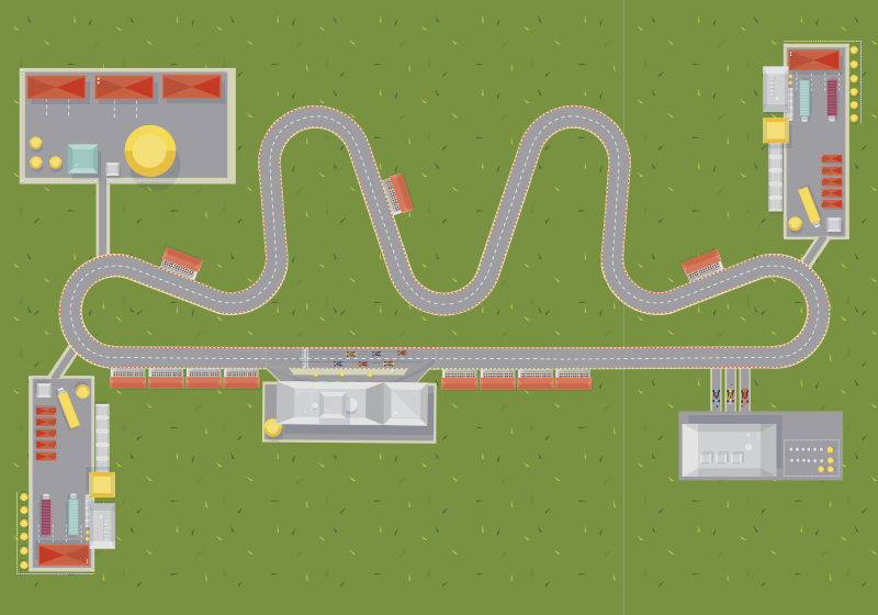 Playful Roadway Map road vinyl carpet - TenStickers