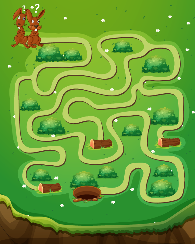 Fabulous kids maze game vinyl rug - TenStickers