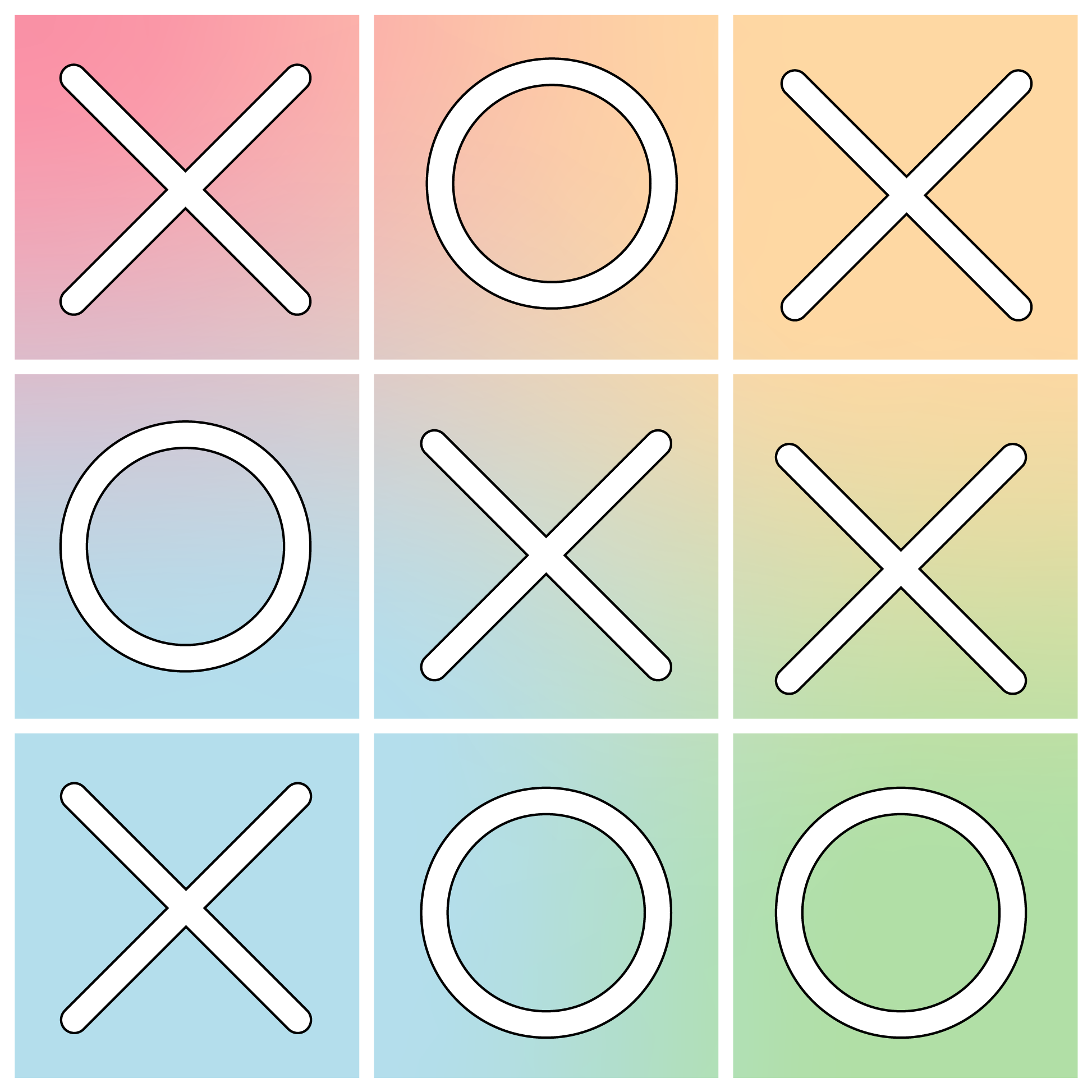 Tic tac toe vinyl rug game - TenStickers
