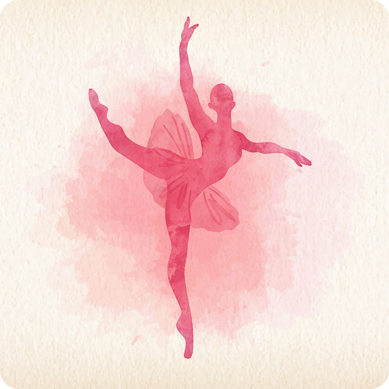 Ballet Dancer Silhouette kids vinyl carpet - TenStickers
