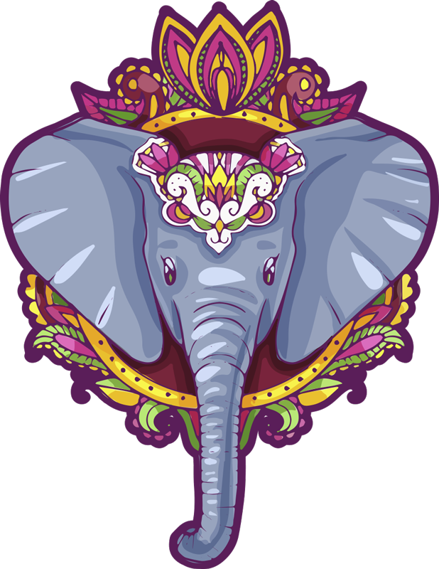 Decorative Elephant animal vinyl carpet - TenStickers