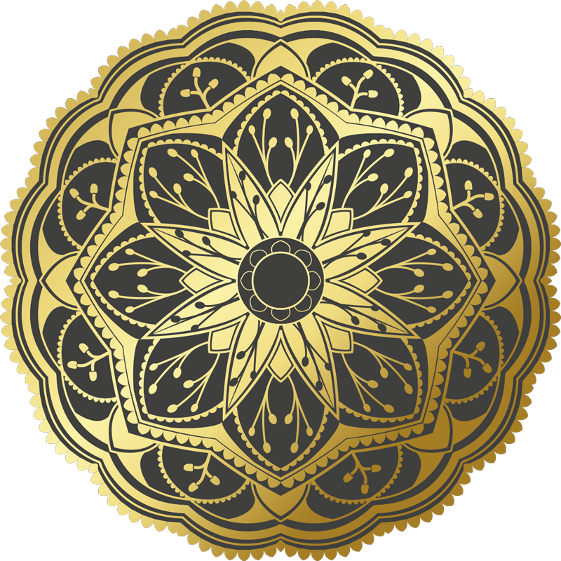 Mandala vinyl carpet in golden mandala design - TenStickers
