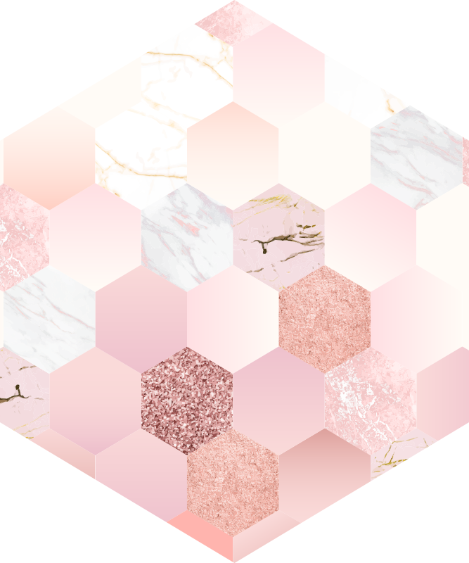 Hexagonal Pastel minimalist vinyl carpet - TenStickers