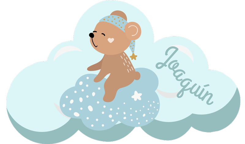 Cloud Bear Motif custom vinyl carpet - TenStickers