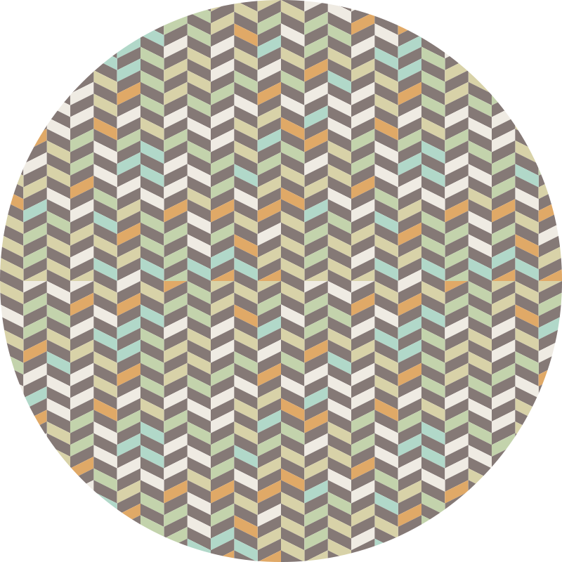 Chevron Spectrum Circle geometric vinyl carpet - TenStickers