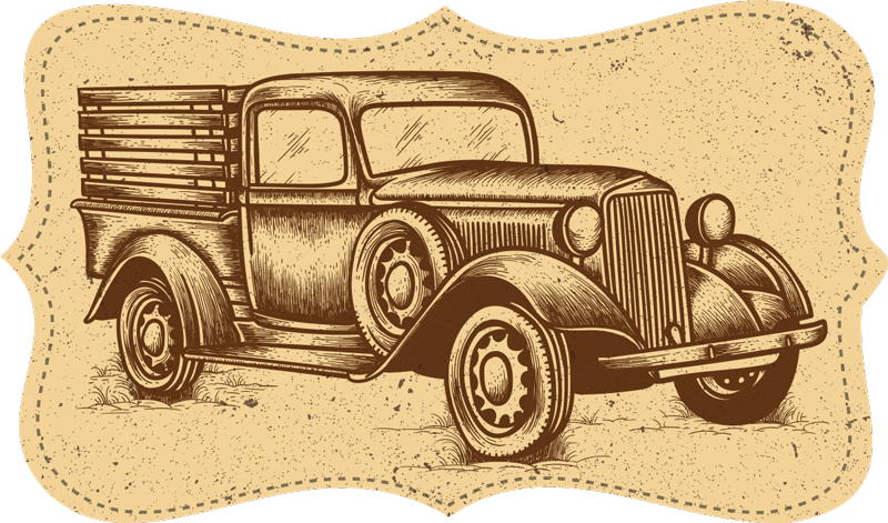 Vintage style truck design rug - TenStickers