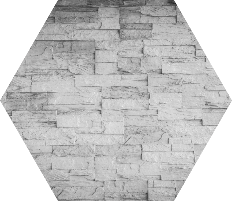 Hexagonal texture stone vinyl rug - TenStickers