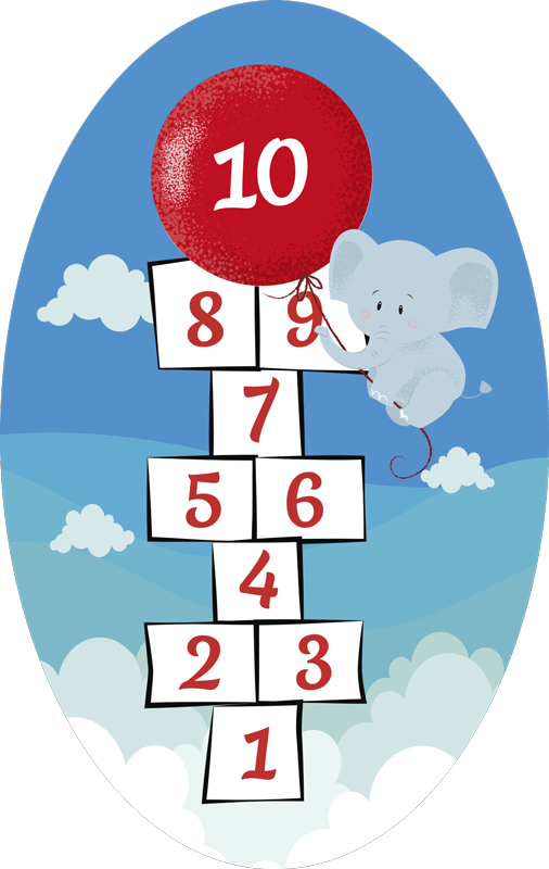 Hopscotch Balloon Elephant kids vinyl carpet - TenStickers