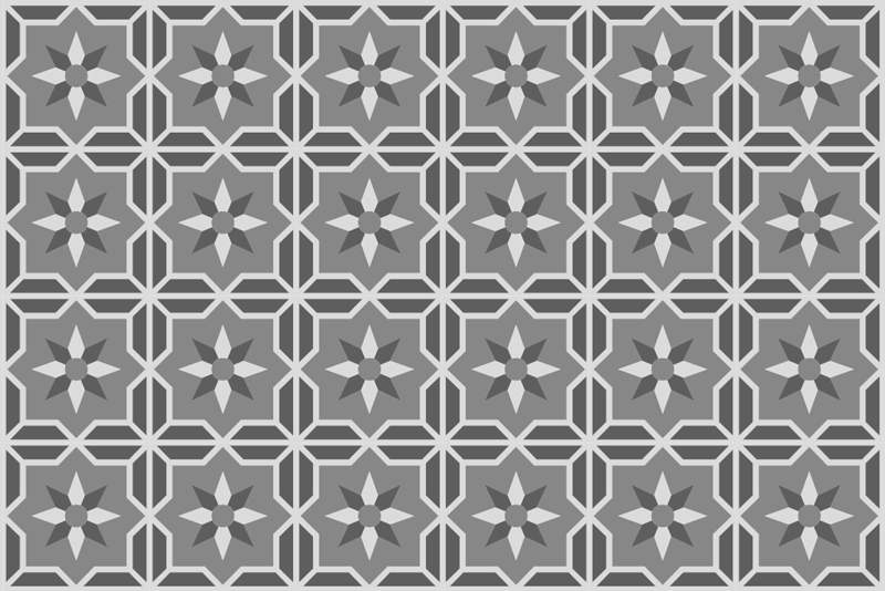 Geometric tile pattern grey kitchen vinyl rug - TenStickers