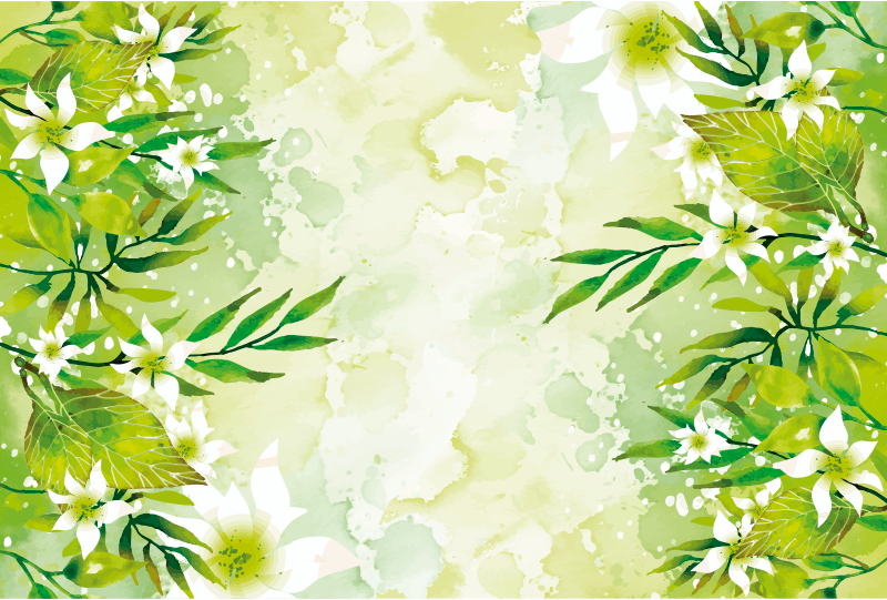 Botanical Greenery floral vinyl carpet - TenStickers