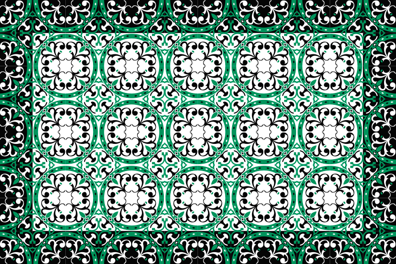 Ornate Mosaic tile vinyl carpet - TenStickers