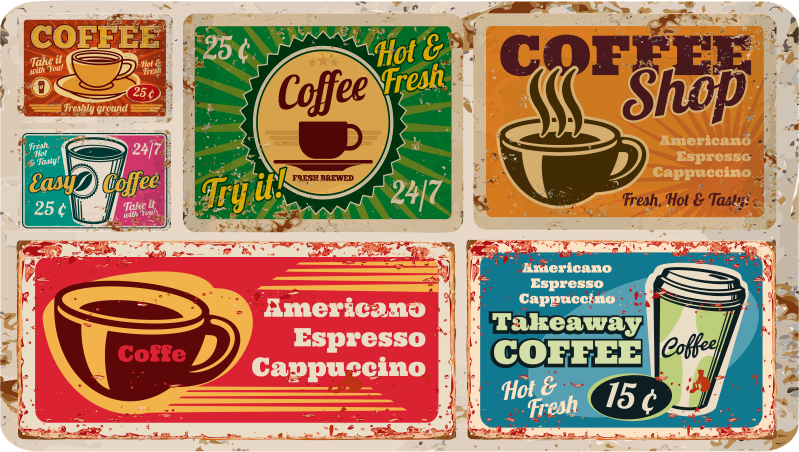 Café Themed Motifs custom vinyl carpet - TenStickers