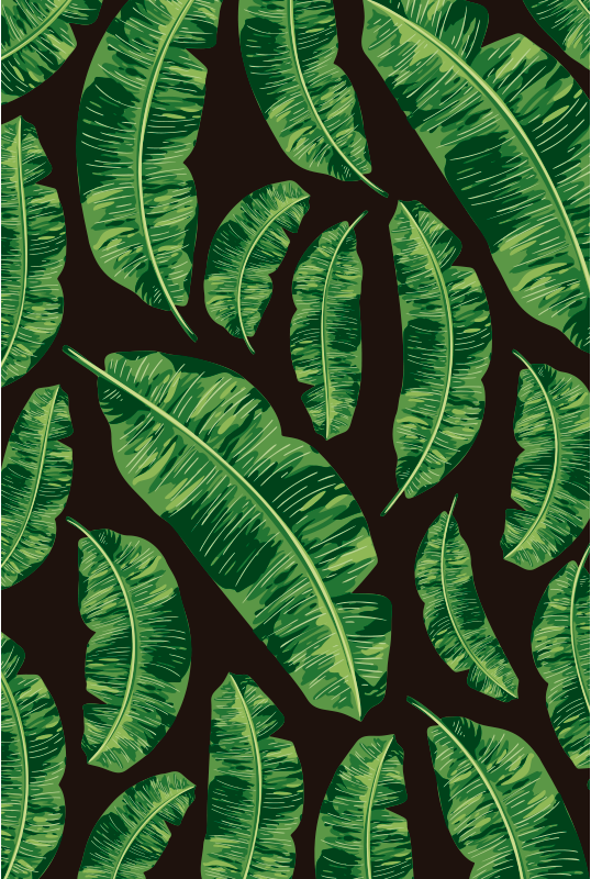 Nature vinyl carpet green leaf design - TenStickers