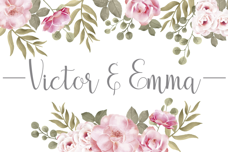 Personalized Floral custom vinyl carpet - TenStickers