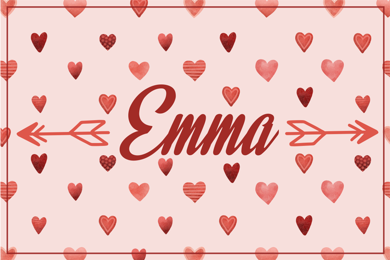 Personalized Heart Theme custom vinyl carpet - TenStickers