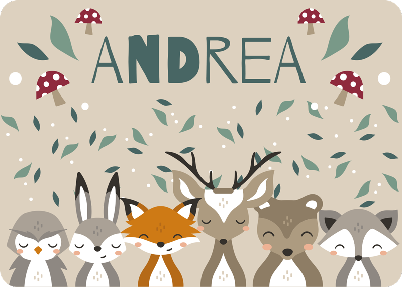 Woodland Friends custom vinyl carpet - TenStickers