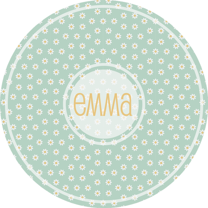 Personalized Daisy Circle custom vinyl carpet - TenStickers