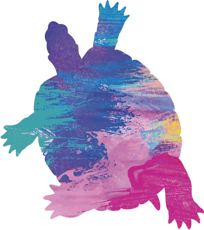Colorful Tortoise Silhouette animal vinyl carpet - TenStickers