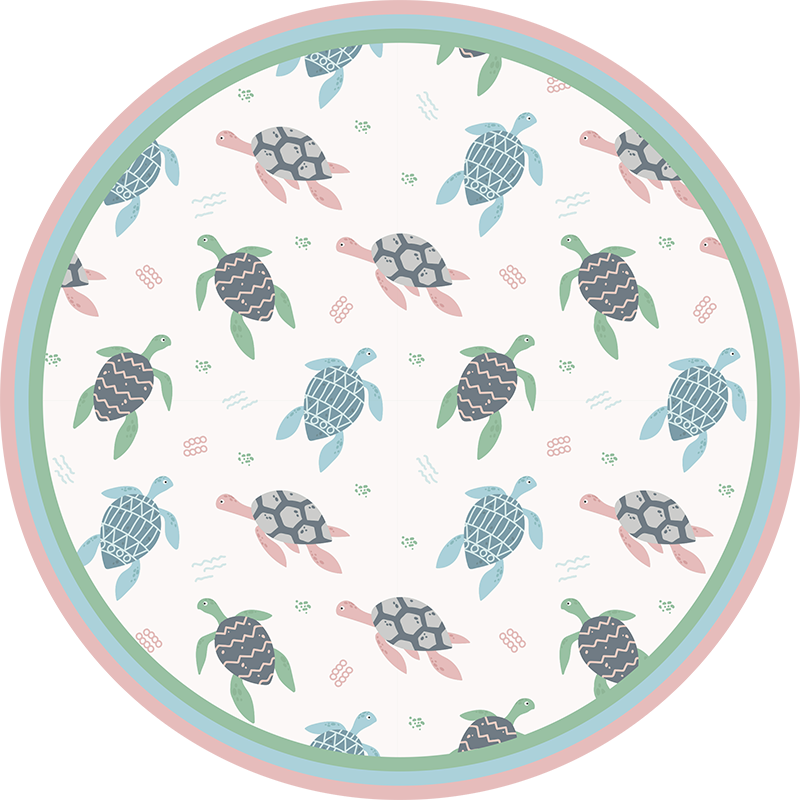 Turtle Play Circle kids vinyl carpet - TenStickers