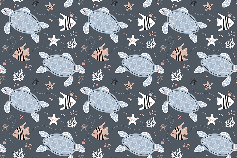 Seafaring Creatures kids vinyl carpet - TenStickers