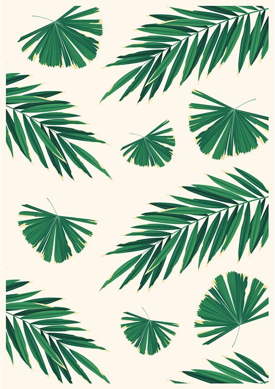 LUSH GREEN LEAVES nature vinyl carpet - TenStickers